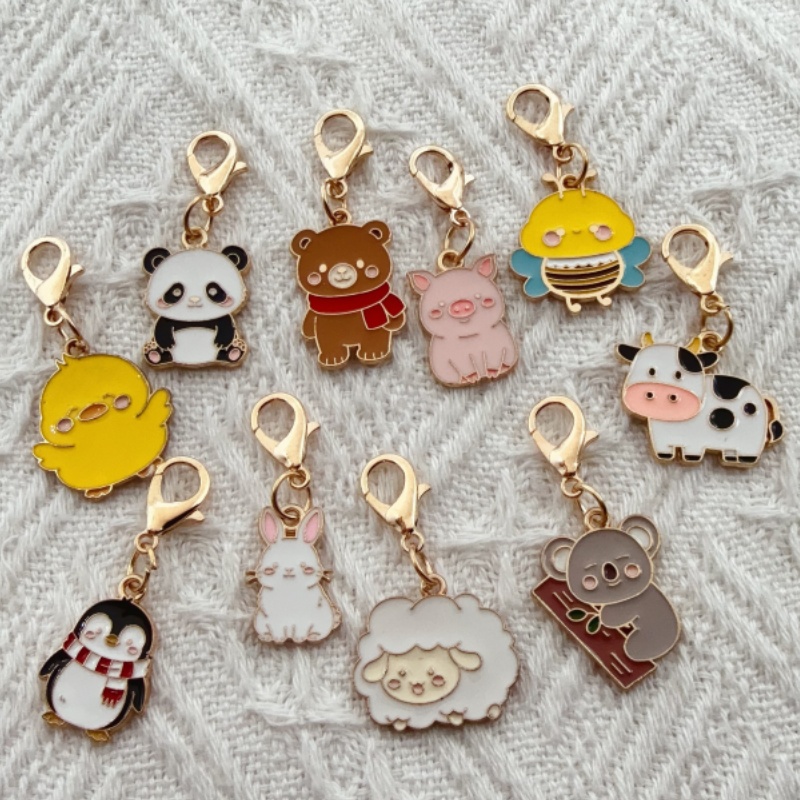 Event Party - 10pcs alloy drip oil cartoon animal