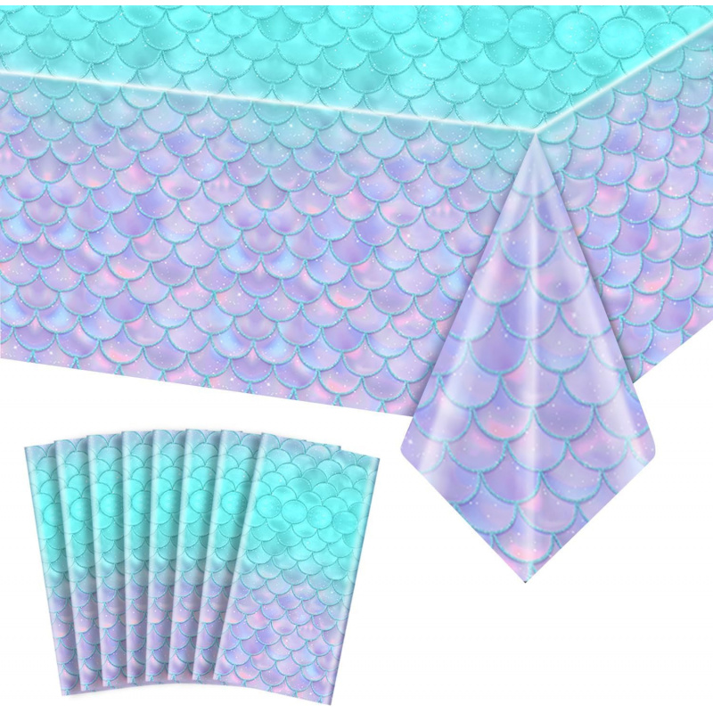 Table Cloth Disposable - Mermaid Tablecloth -Mermaid Birthday Decorations for