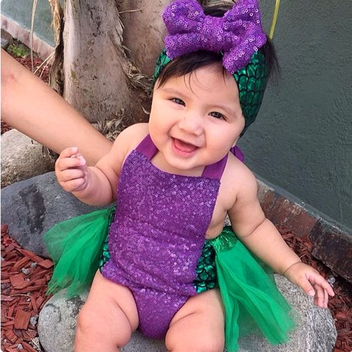 Glitter Tablecloth - Summer Baby Girl Sequin Tulle Bodysuit