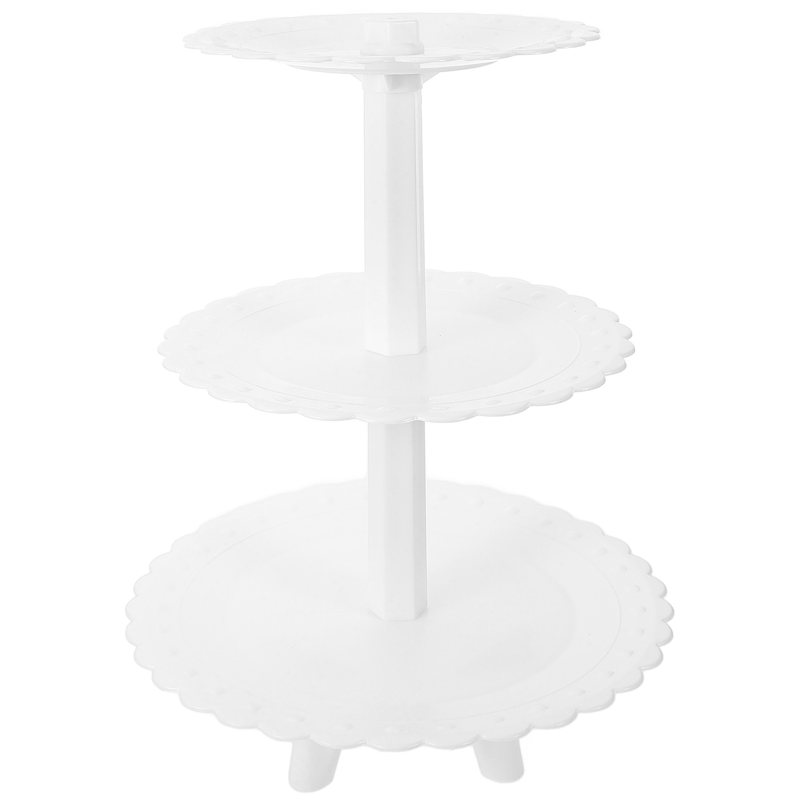 Cupcake Stand Tier - Three-Tier Plastic Cake Stand for Weddings