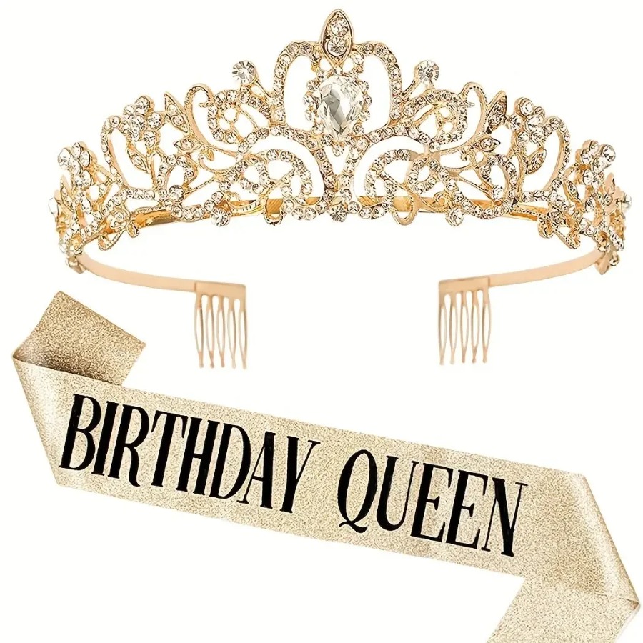 2pcs/Set Bling Rhinestone Crys - Birthday Sash Glitter review and price