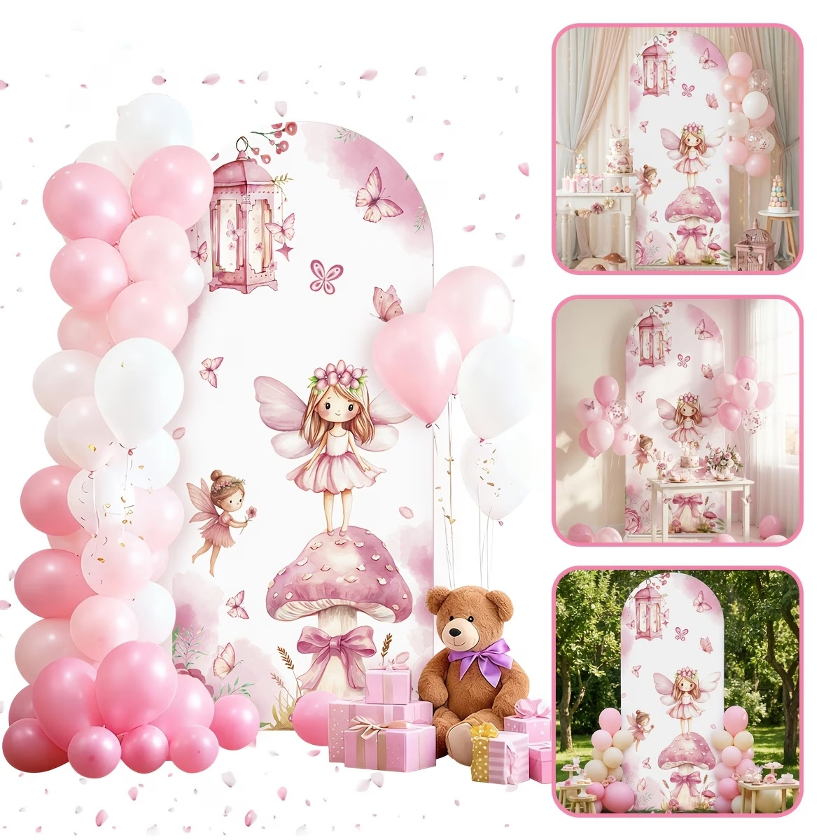 Fairy And Mushroom Background  - Dessert Table Backdrop review and price