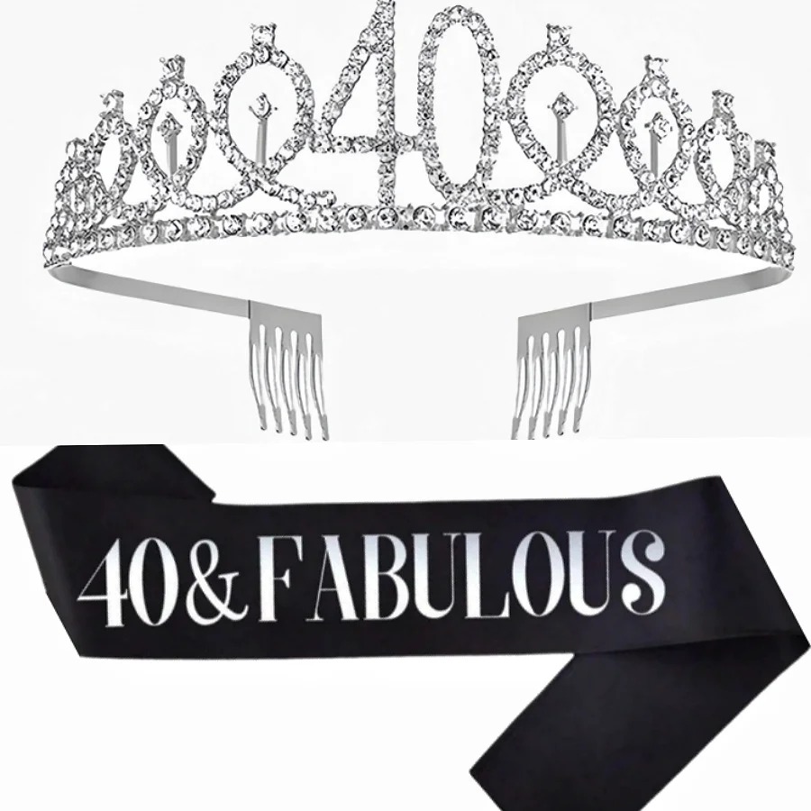 Glitter Silvery Birthday Tiara - Birthday Sash Glitter review and price