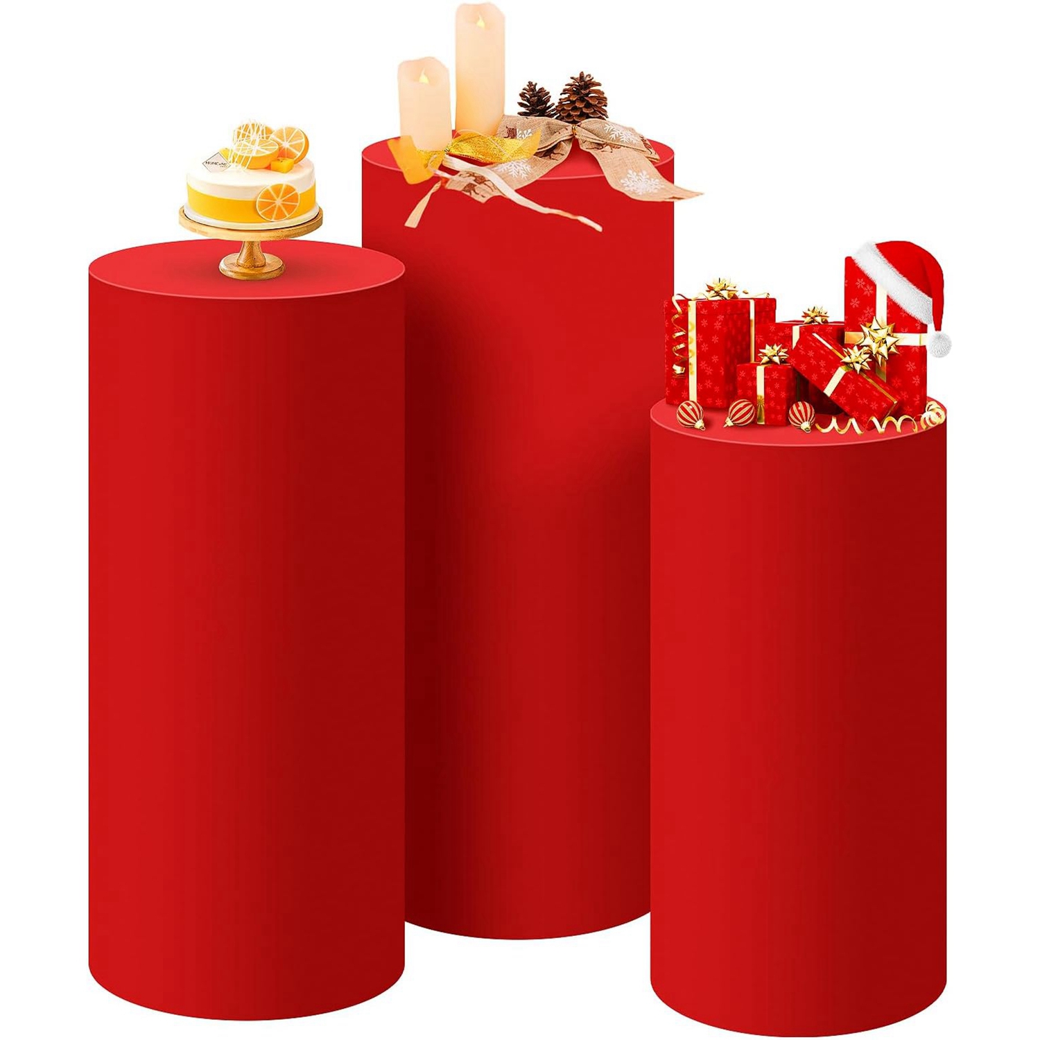Yeele Red Cylinder Stand Cover - Dessert Table Backdrop review and price
