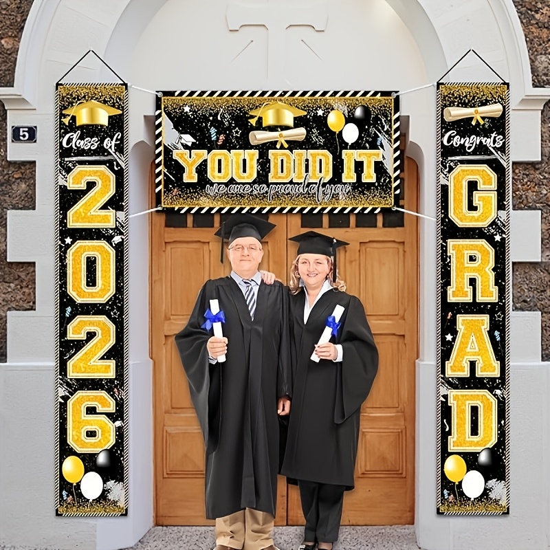 2D 3Pcs 2026 Graduation Banner - Party Banner Gold review and price