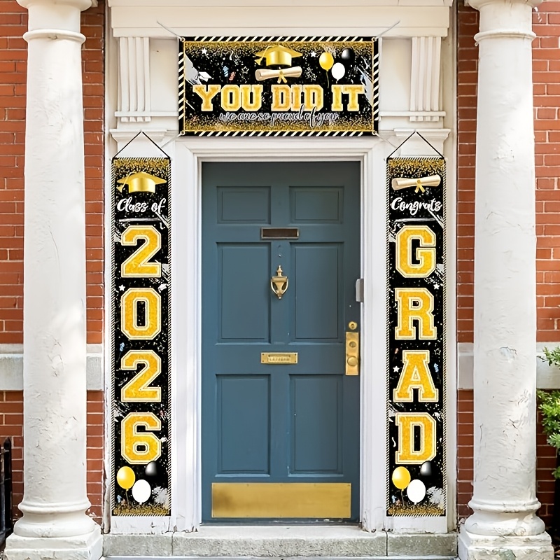 2D 3Pcs 2026 Graduation Banner - Party Banner Gold review and price
