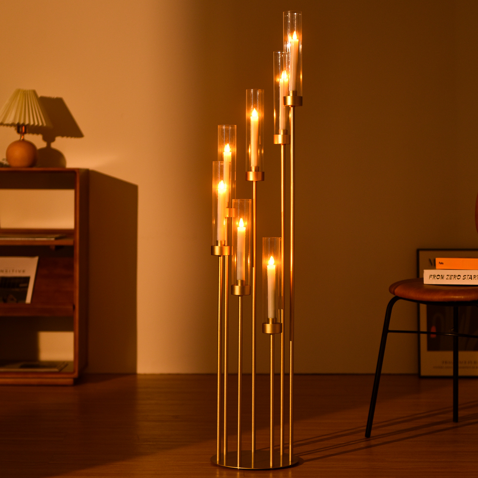 4 Sets 7-Arm Gold Floor Candel - Centerpiece Stick review and price