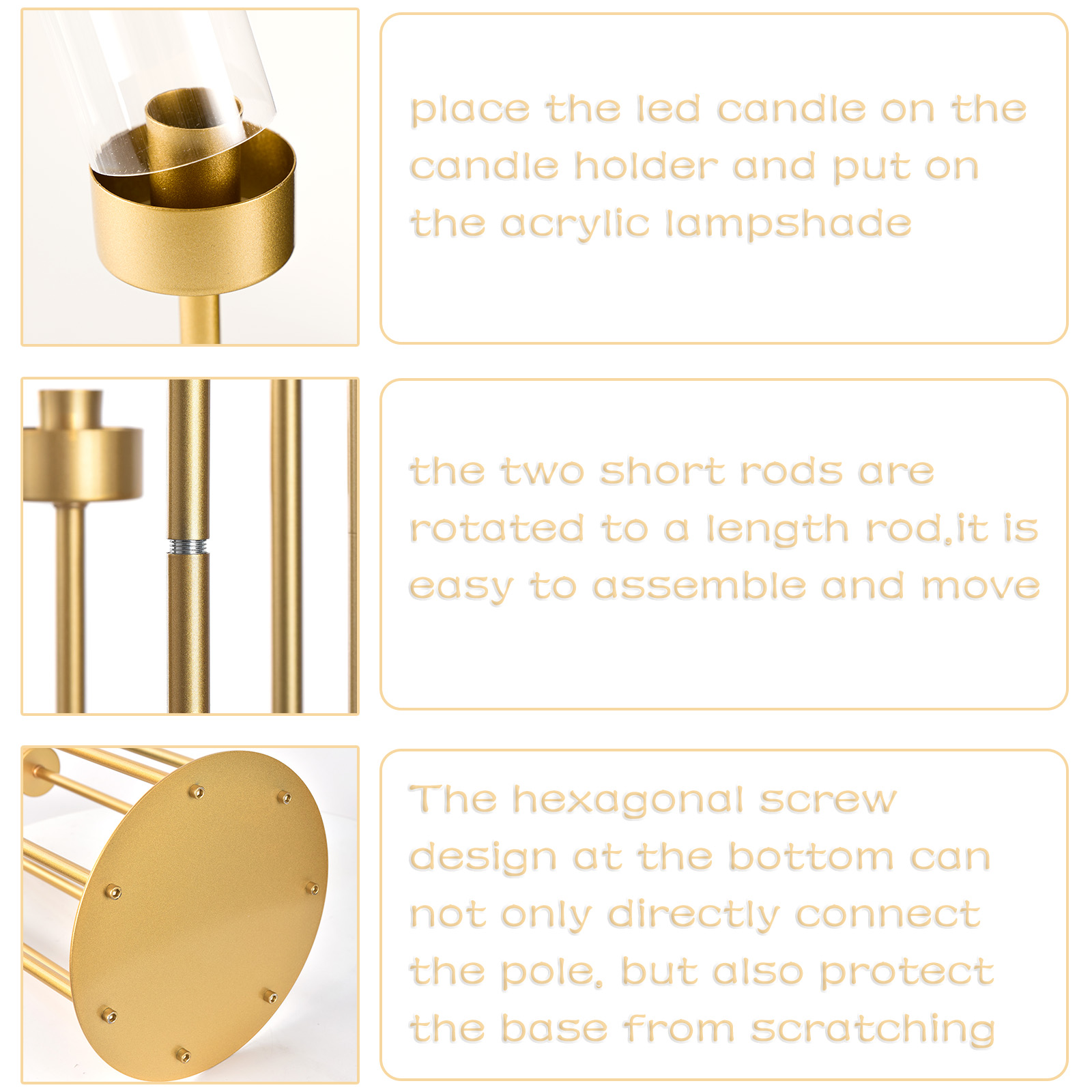 4 Sets 7-Arm Gold Floor Candel - Centerpiece Stick review and price