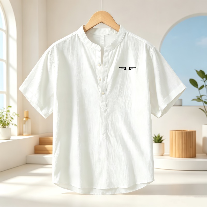 Men's cotton and linen Henley  - Event Support review and price