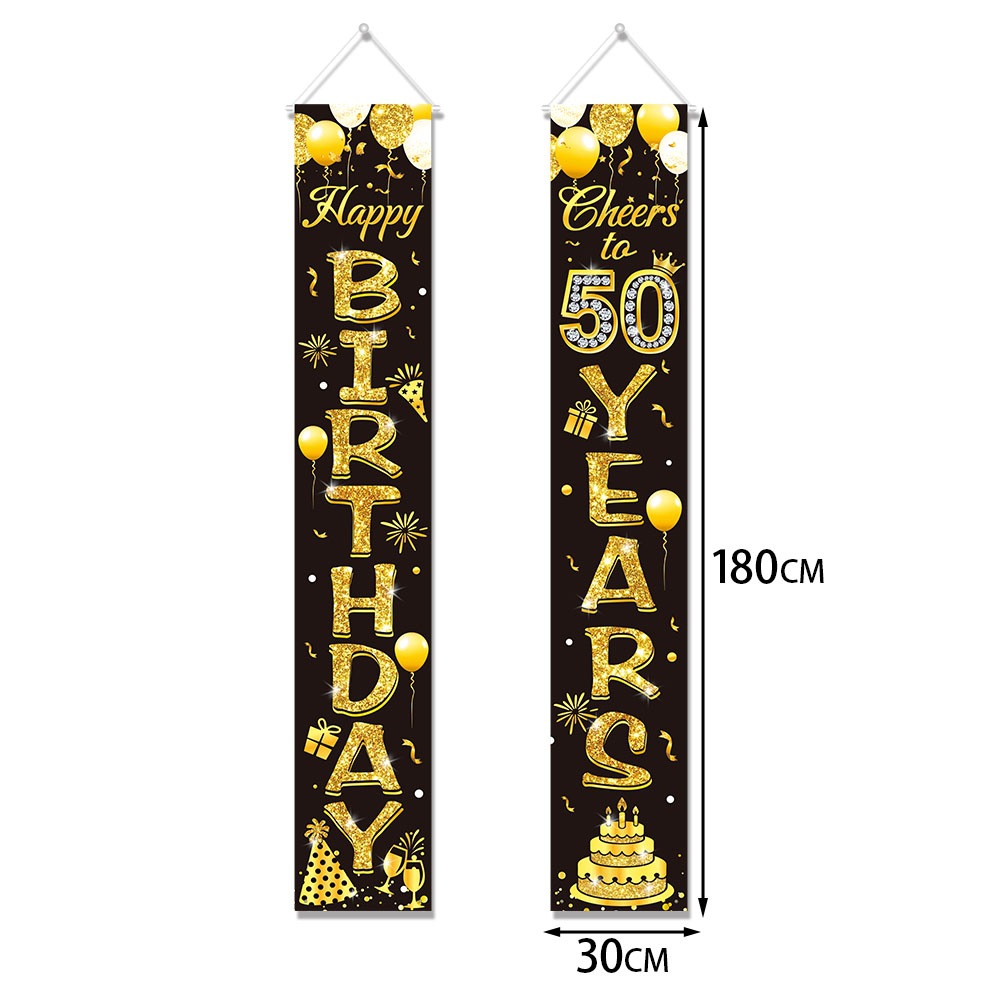 50th Birthday Decoration Black - Party Banner Gold review and price