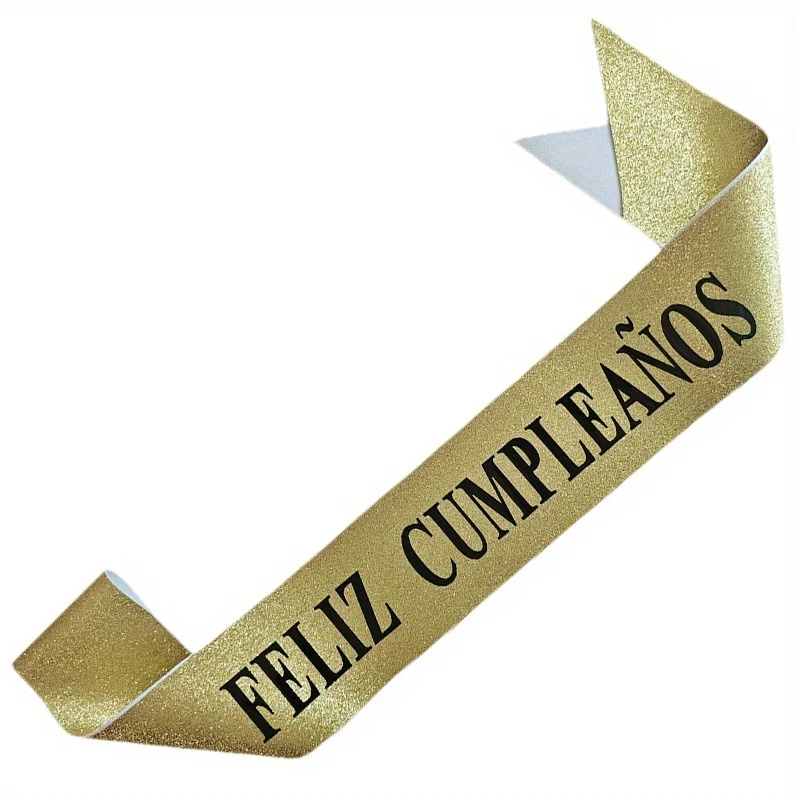 Gold Glitter Feliz Cumpleaños  - Birthday Sash Glitter review and price