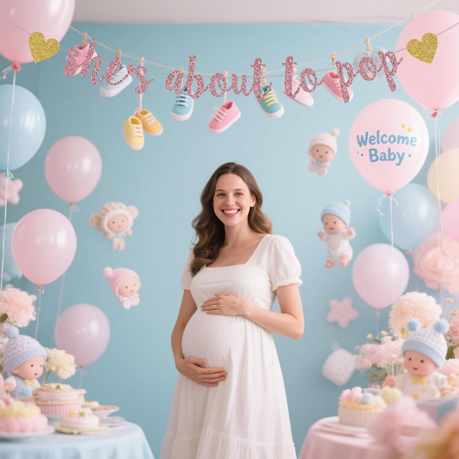 She's About to Pop Banner,Rose - Party Banner Gold review and price