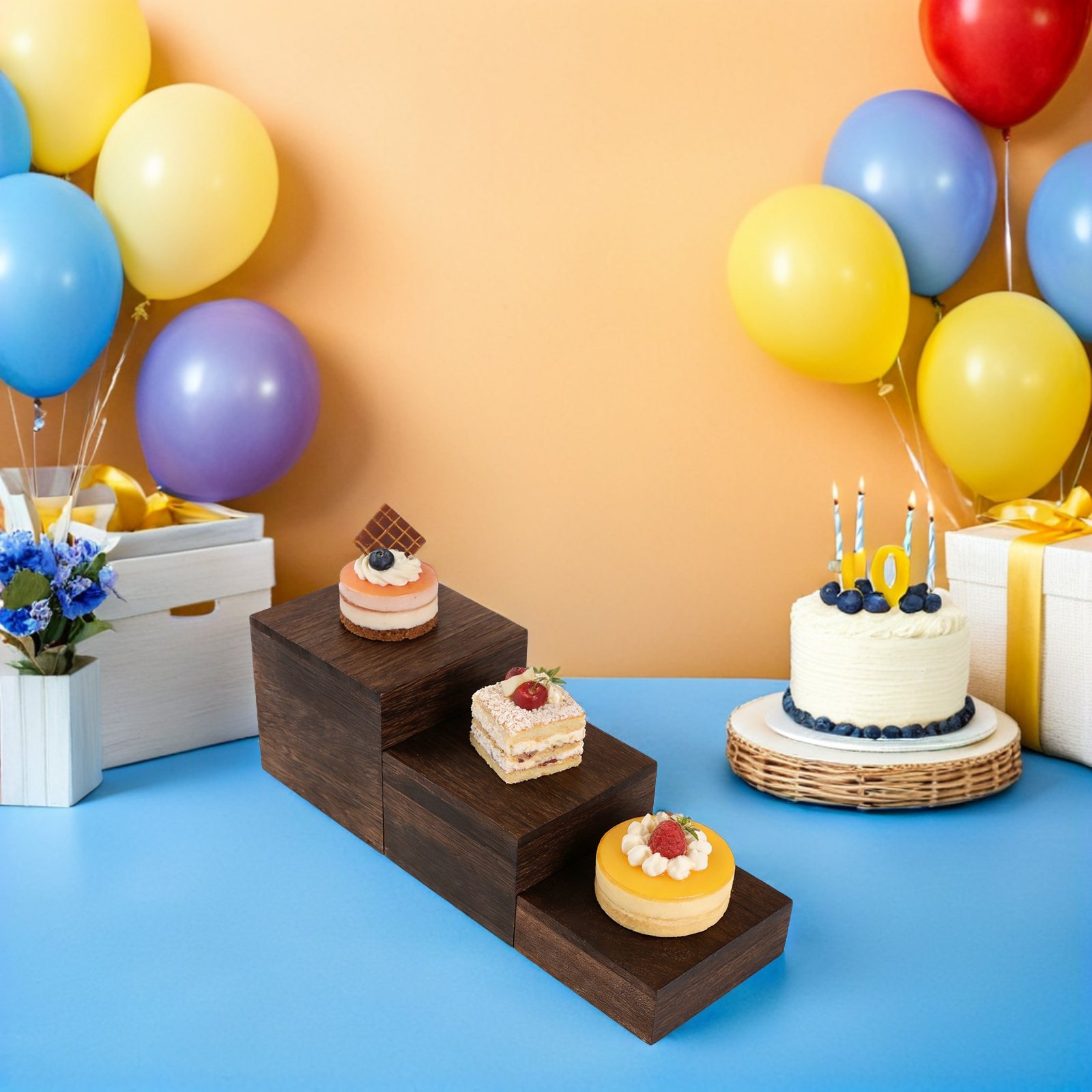 3Pcs Rustic Wooden Tiered Cake - Cupcake Stand Tier review and price