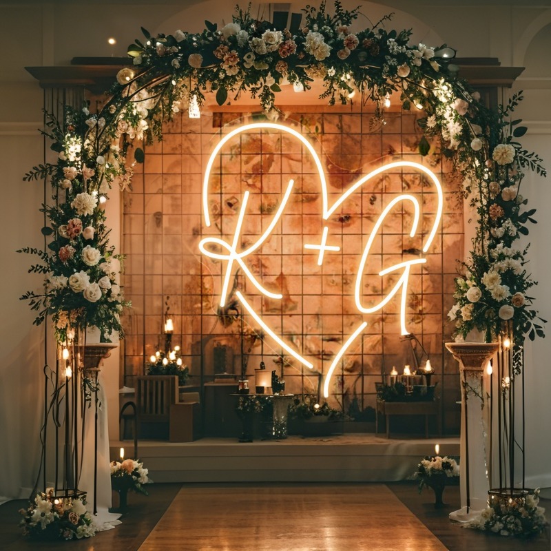 Custom Initials Heart LED Neon - Eve Party review and price