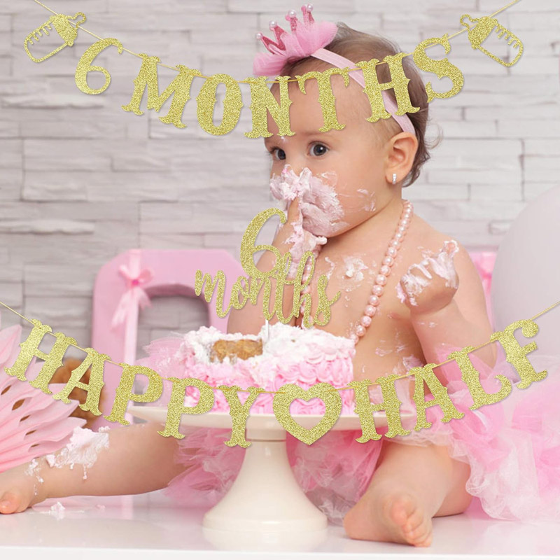 6 Month Banner Happy Half Bann - Party Banner Gold review and price