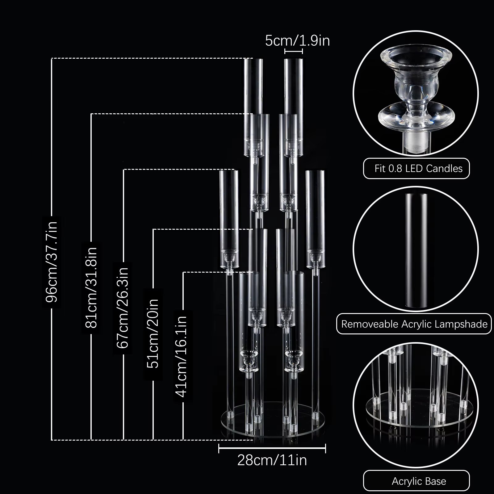 10 Arm Acrylic Candelabra Cent - Centerpiece Stick review and price