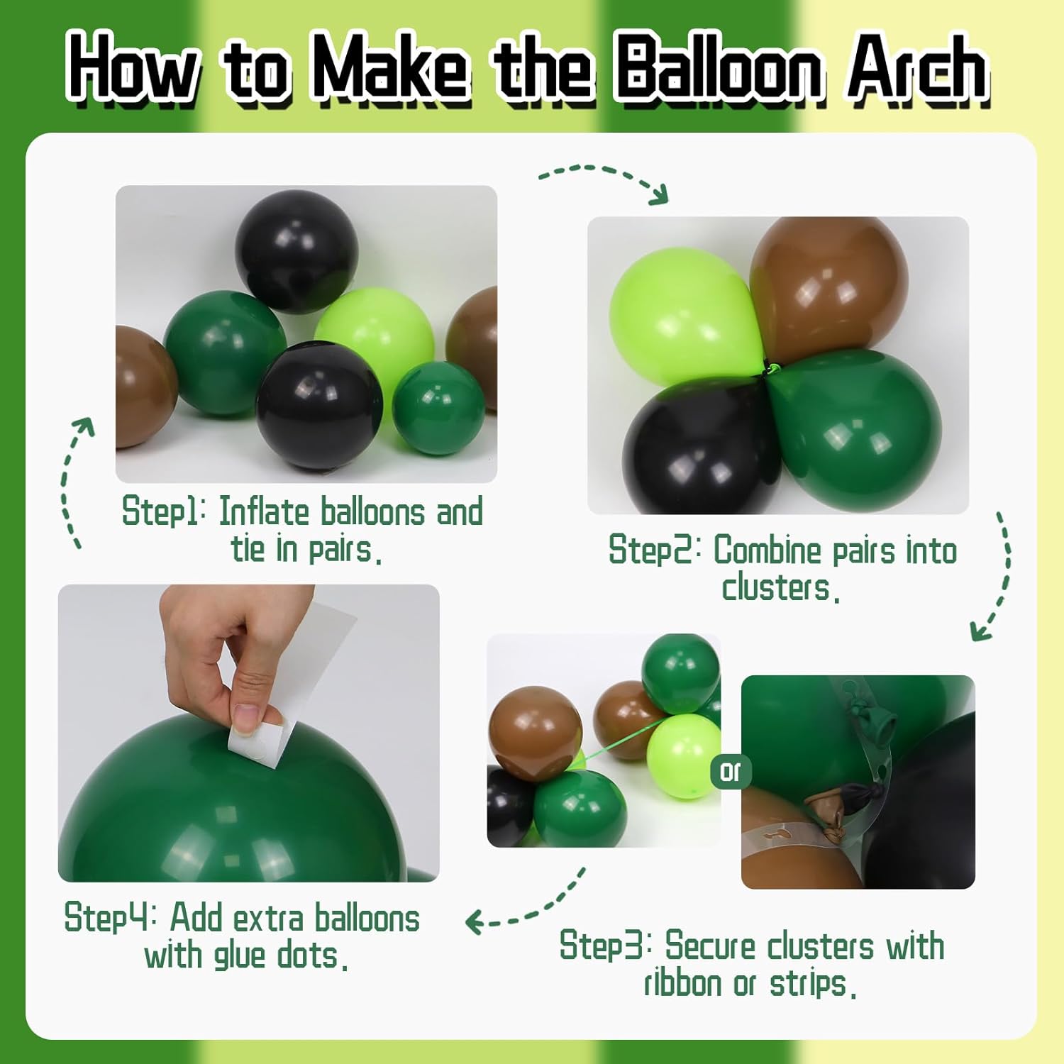Brown Black Green Latex Balloo - Balloon Arch Kit review and price