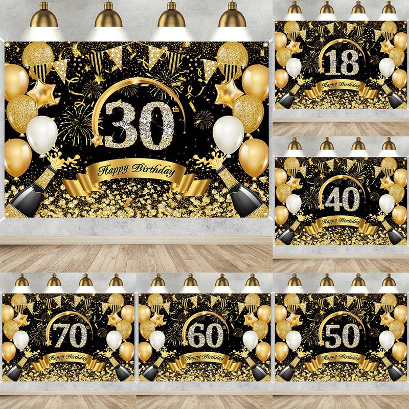 Happy 30th 40th 50th Birthday  - Party Banner Gold review and price