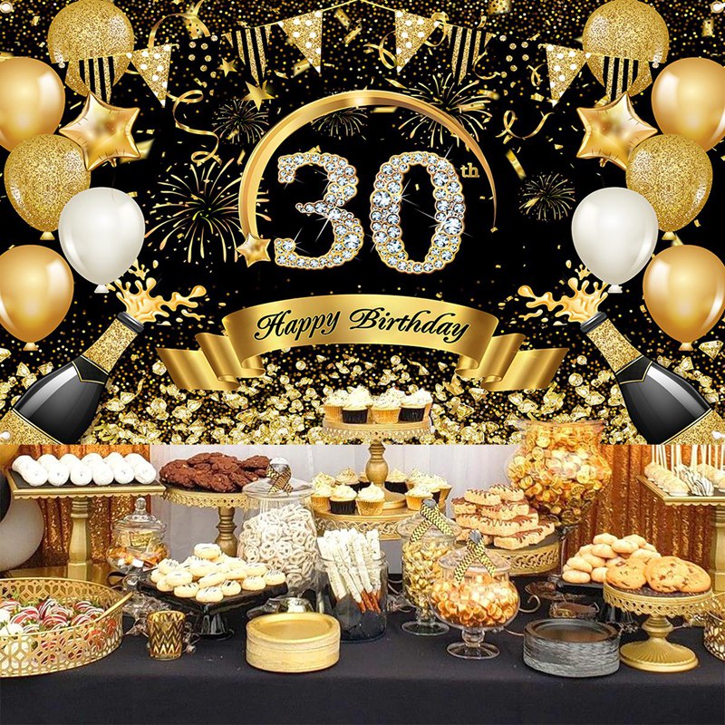 Happy 30th 40th 50th Birthday  - Party Banner Gold review and price