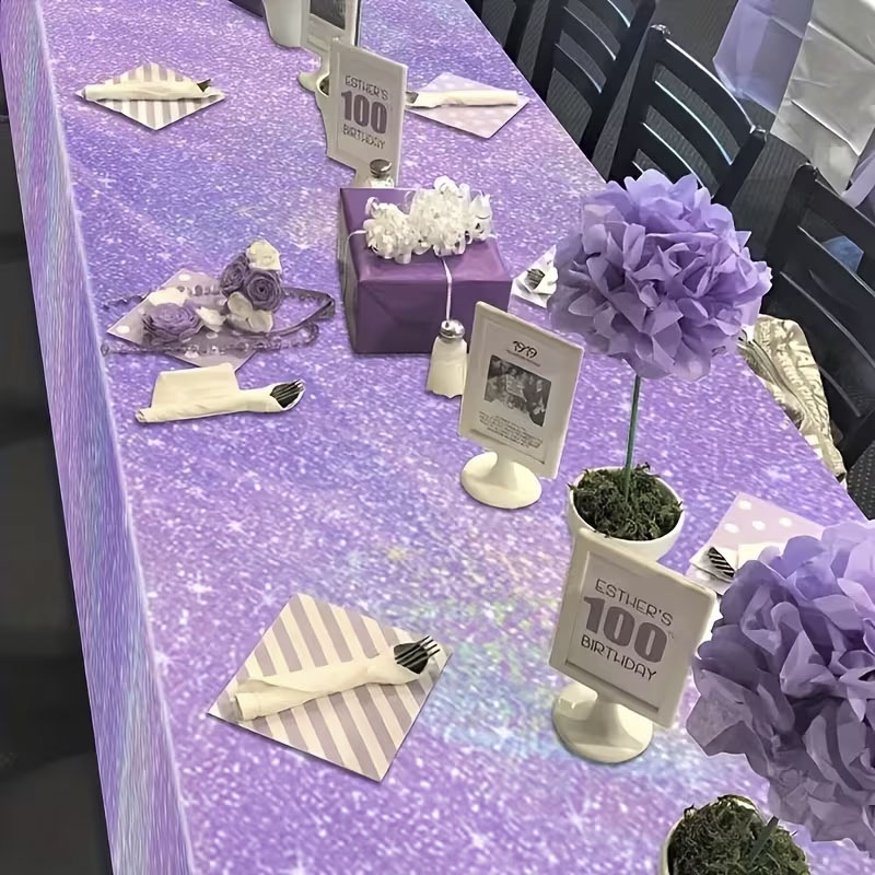 1/3pc Purple Iridescent Dispos - Table Cloth Disposable review and price