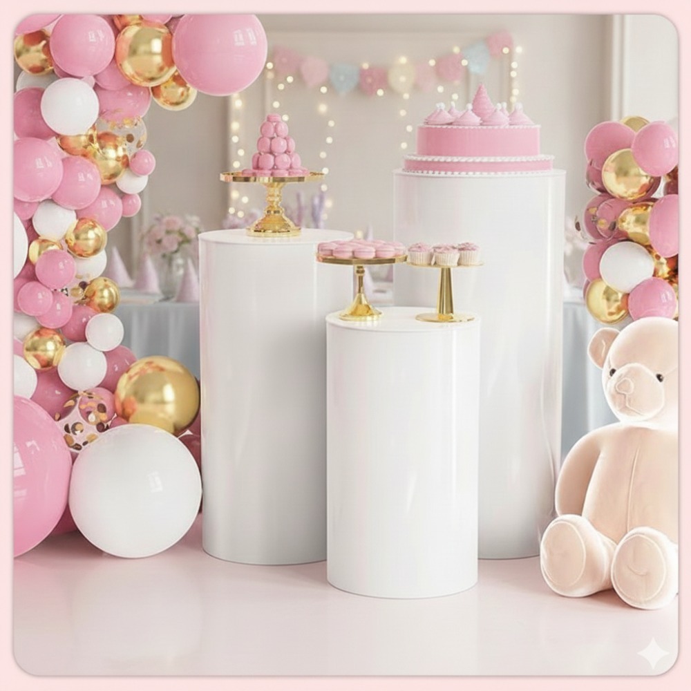 3/5Pcs White Cylinder Pedestal - Event Party review and price