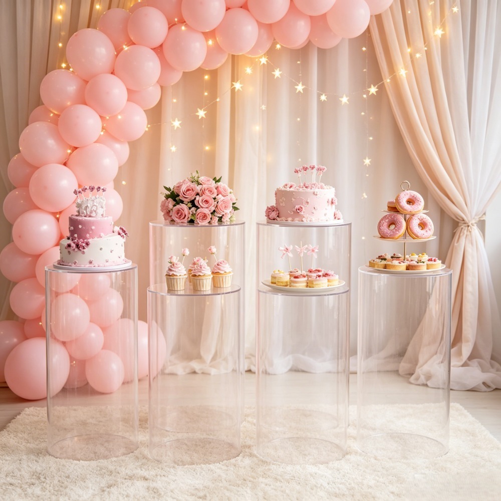 3/5Pcs White Cylinder Pedestal - Event Party review and price