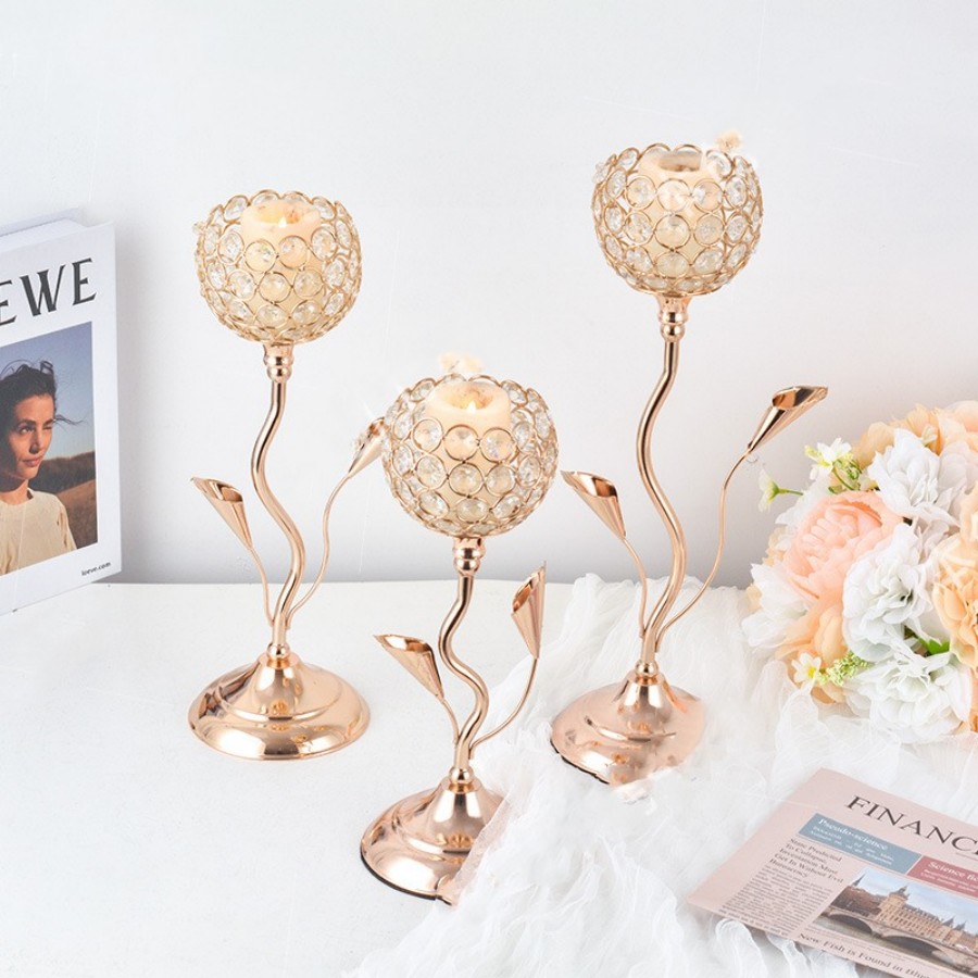 Gold Crystal Candle Holder, Ir - Centerpiece Stick review and price