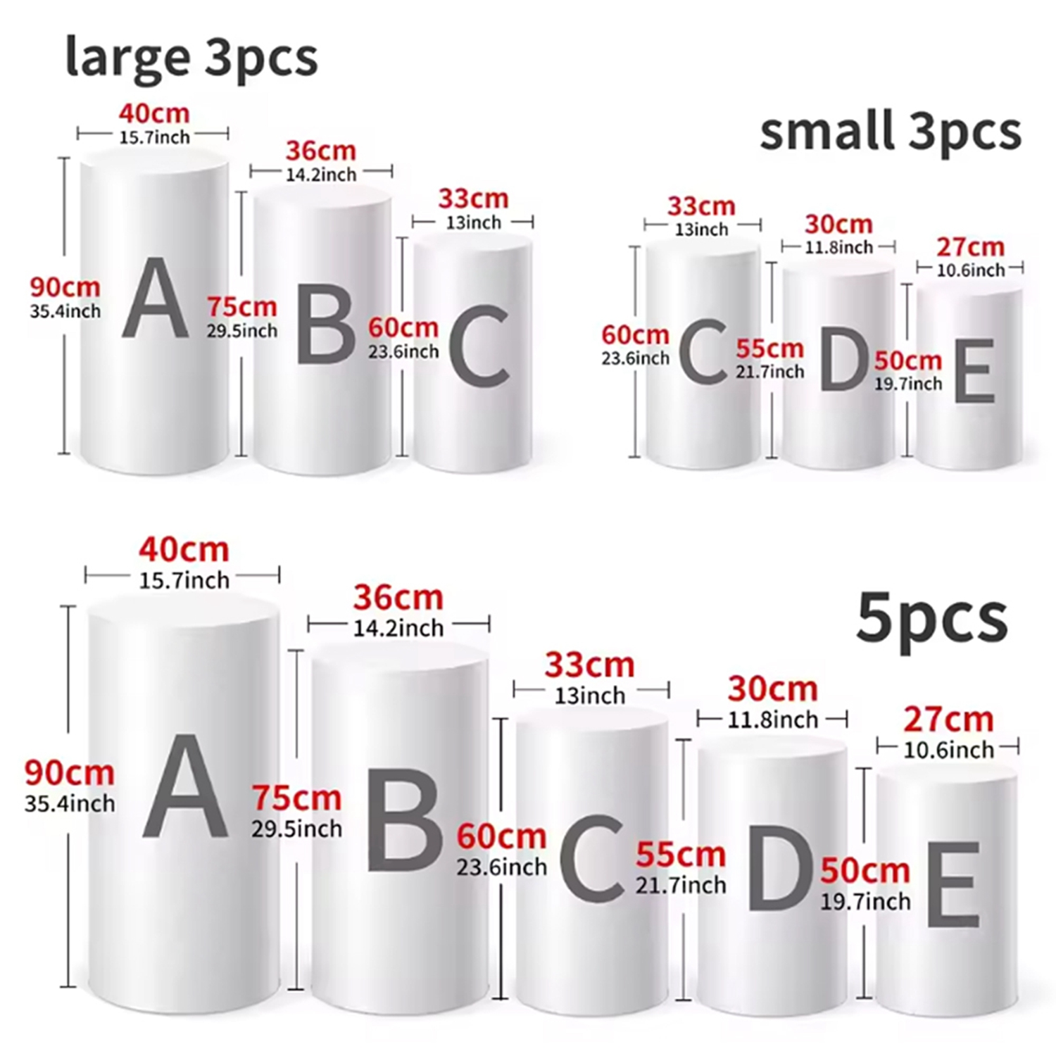 Yeele 1PCS/3PCS/5PCS White Cyl - Dessert Table Backdrop review and price