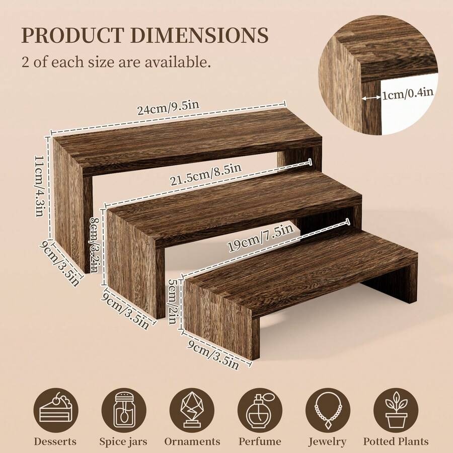 6pcs Display Wood Stand, Woode - Cupcake Stand Tier review and price