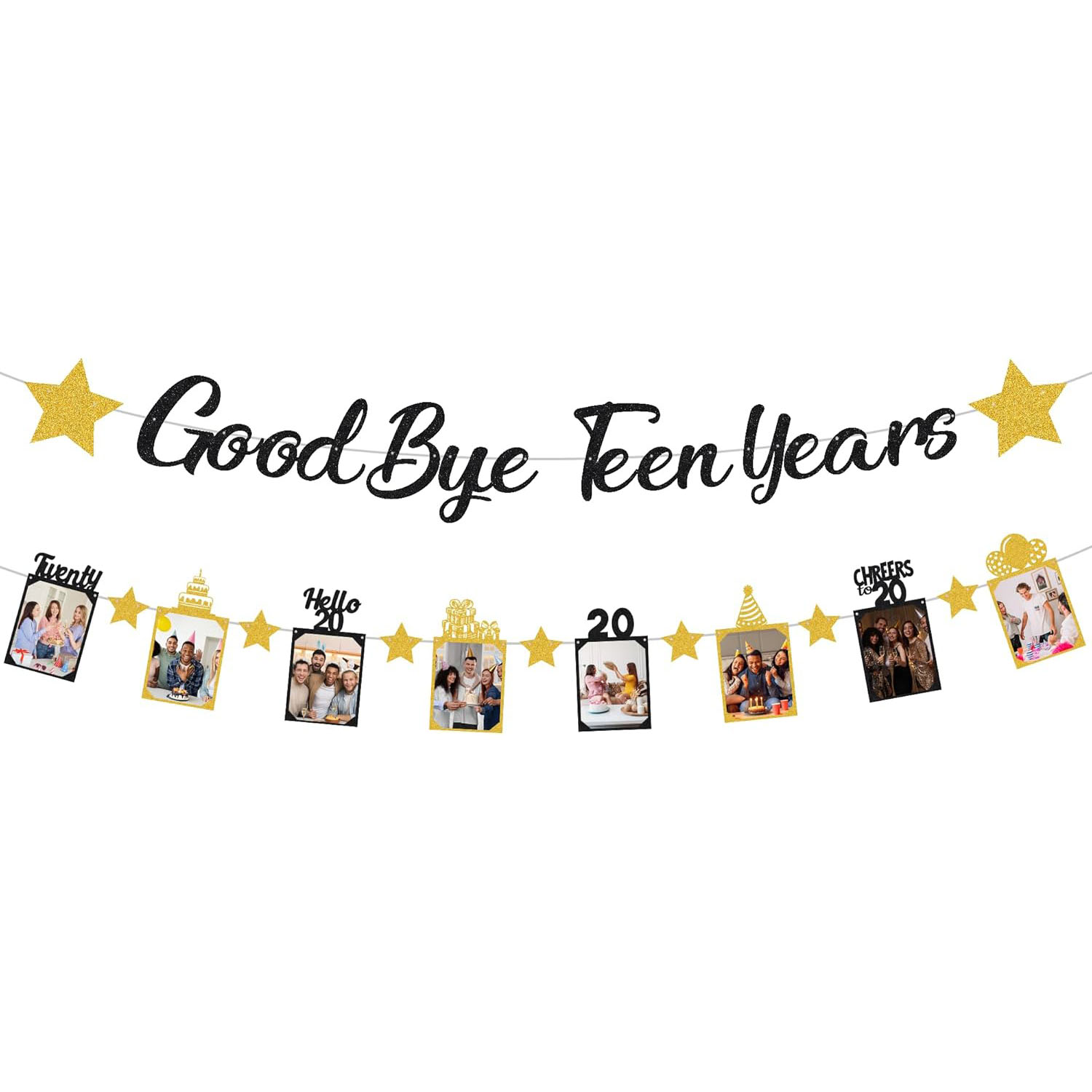 Black Gold Glitter Goodbye Tee - Party Banner Gold review and price